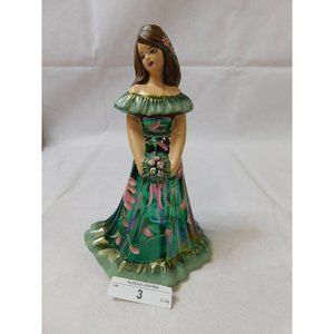 3 FENTON GLASS BRIDESMAID ~ ARTIST SUNDAY DAVIS ~ IRIDIZED GREEN FLORAL